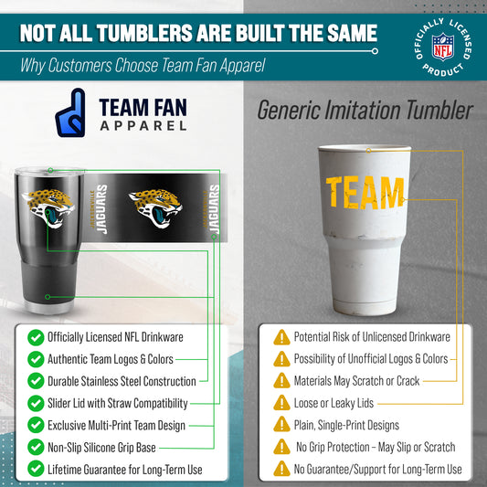 Jacksonville Jaguars NFL 30oz Gameday Stainless Steel Tumbler - Black