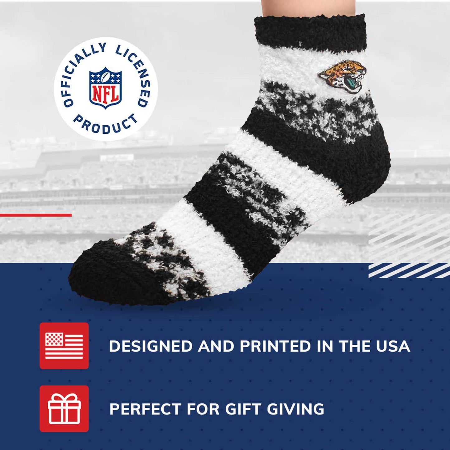 Jacksonville Jaguars NFL Cozy Soft Slipper Socks - Black
