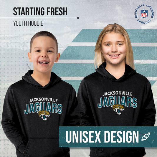 Jacksonville Jaguars NFL Youth Starting Fresh Hoodie- Pro Football Sweatshirt for Boys and Girls - Black