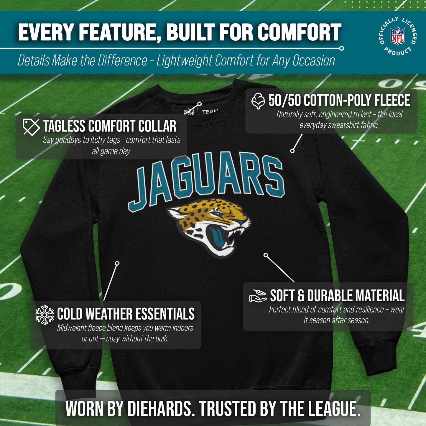 Jacksonville Jaguars NFL Home Team Crew - Black