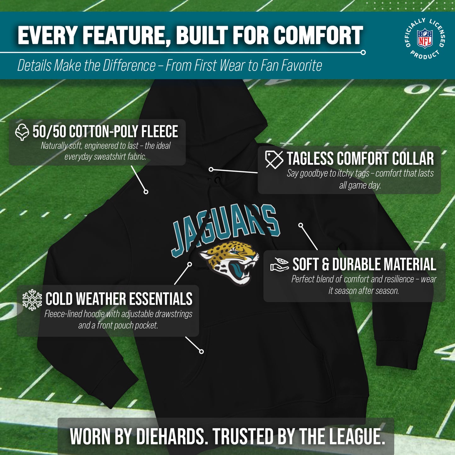 Jacksonville Jaguars NFL Home Team Hoodie - Black