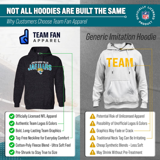 Jacksonville Jaguars NFL Adult Unisex Starting Fresh Ultra Soft Fleece Hooded Sweatshirt - Black Heather