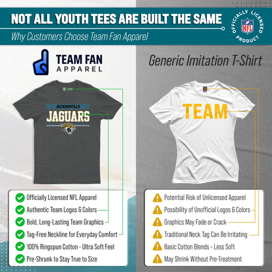 Jacksonville Jaguars NFL Youth Short Sleeve Charcoal T Shirt - Charcoal