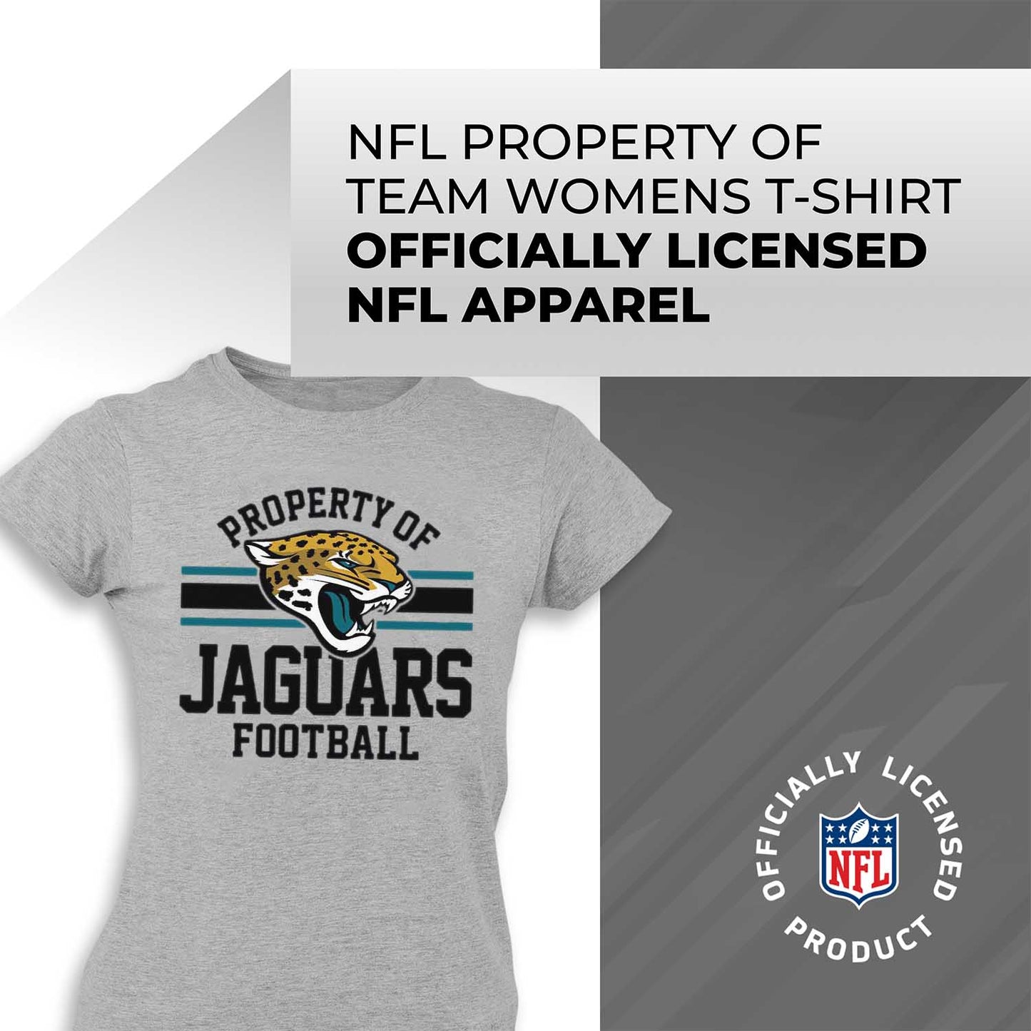 Jacksonville Jaguars NFL Womens Short Sleeve Property of Tshirt - Gray