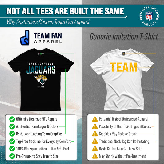 Jacksonville Jaguars Adult NFL Diagonal Fade Color Block T-Shirt - Black