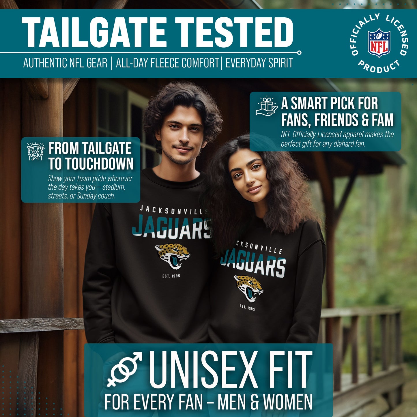 Jacksonville Jaguars Adult NFL Diagonal Fade Color Block Crewneck Sweatshirt - Black