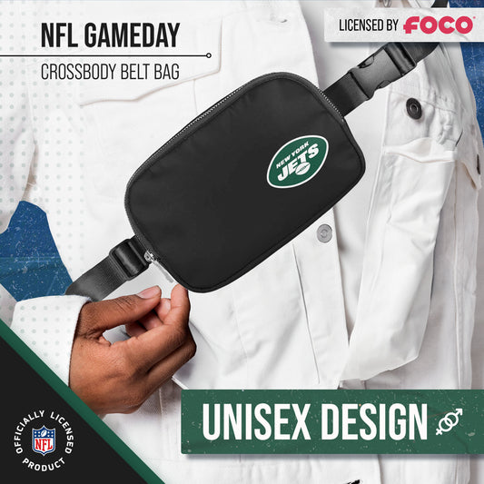 New York Jets NFL Gameday On The Move Crossbody Belt Bag - Black