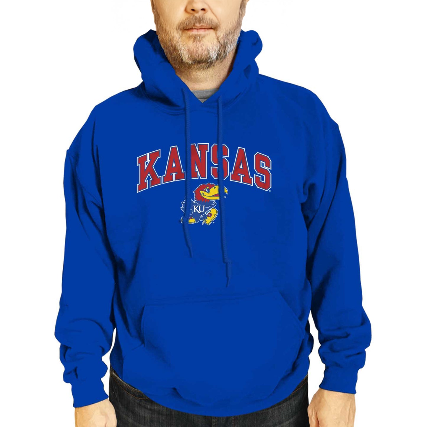 Kansas Jayhawks Adult Arch & Logo Soft Style Gameday Hooded Sweatshirt - Royal