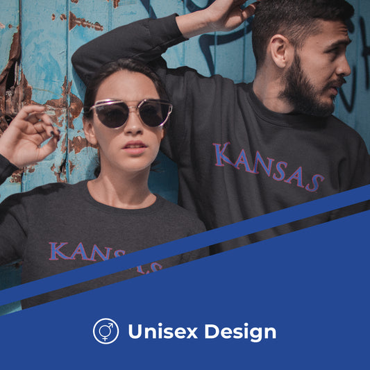 Kansas Jayhawks NCAA Adult Charcoal Crewneck Fleece Sweatshirt - Charcoal