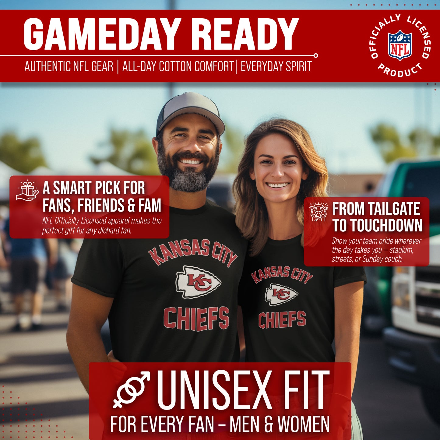Kansas City Chiefs NFL Adult Gameday T-Shirt - Black