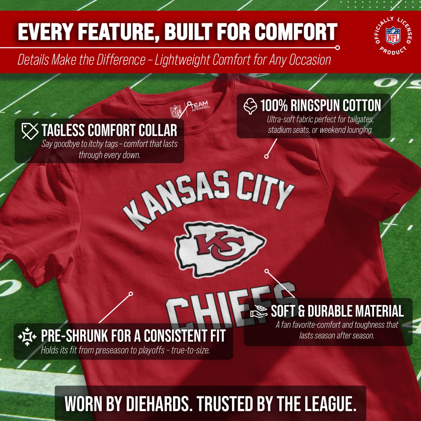 Kansas City Chiefs NFL Adult Gameday T-Shirt - Red