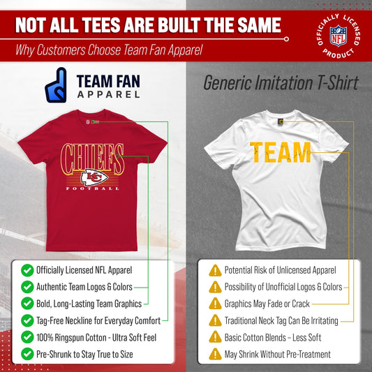 Kansas City Chiefs NFL Adult Overtime Blueprint Tag-Less T-Shirt - Red