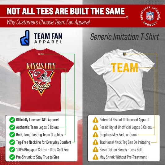 Kansas City Chiefs NFL Adult Retro Triangle Unisex T-Shirt - Red