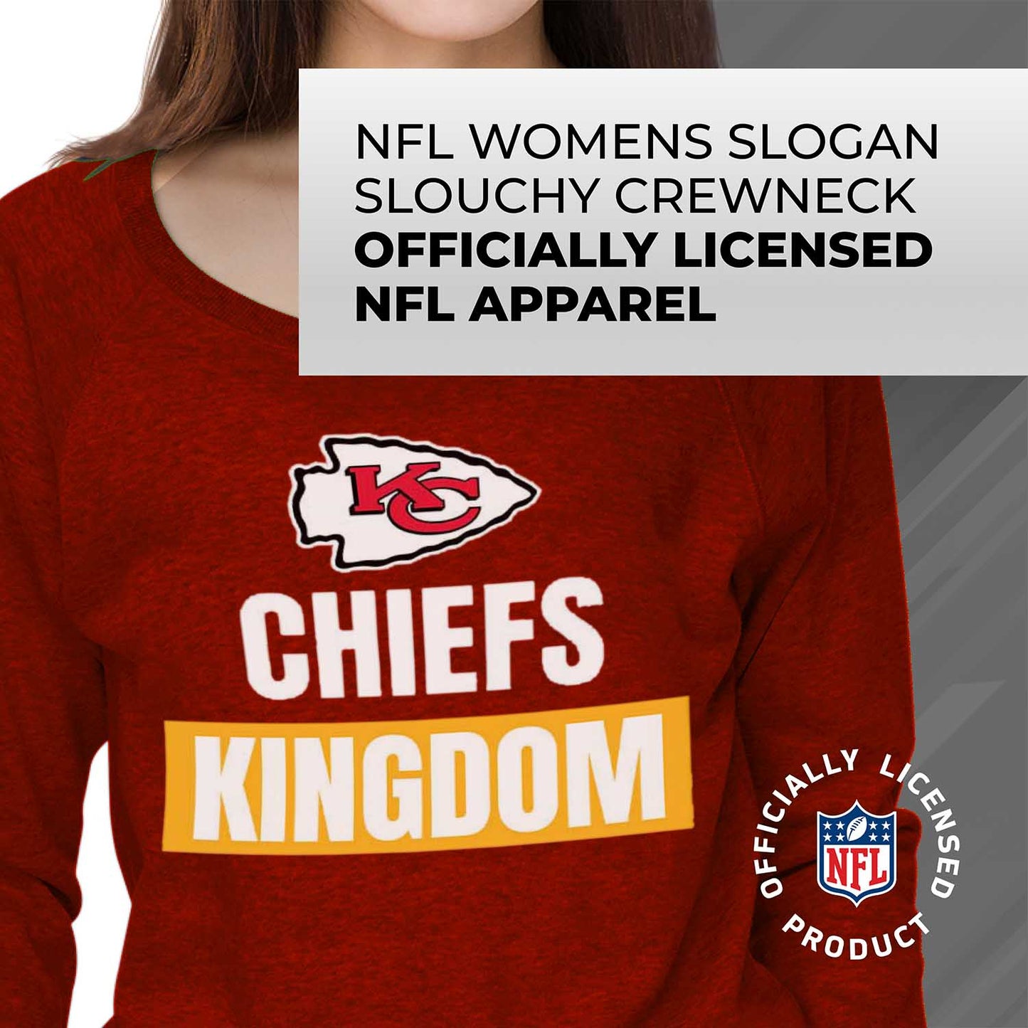 Kansas City Chiefs NFL Womens Team Slogan Crew Neck - Red