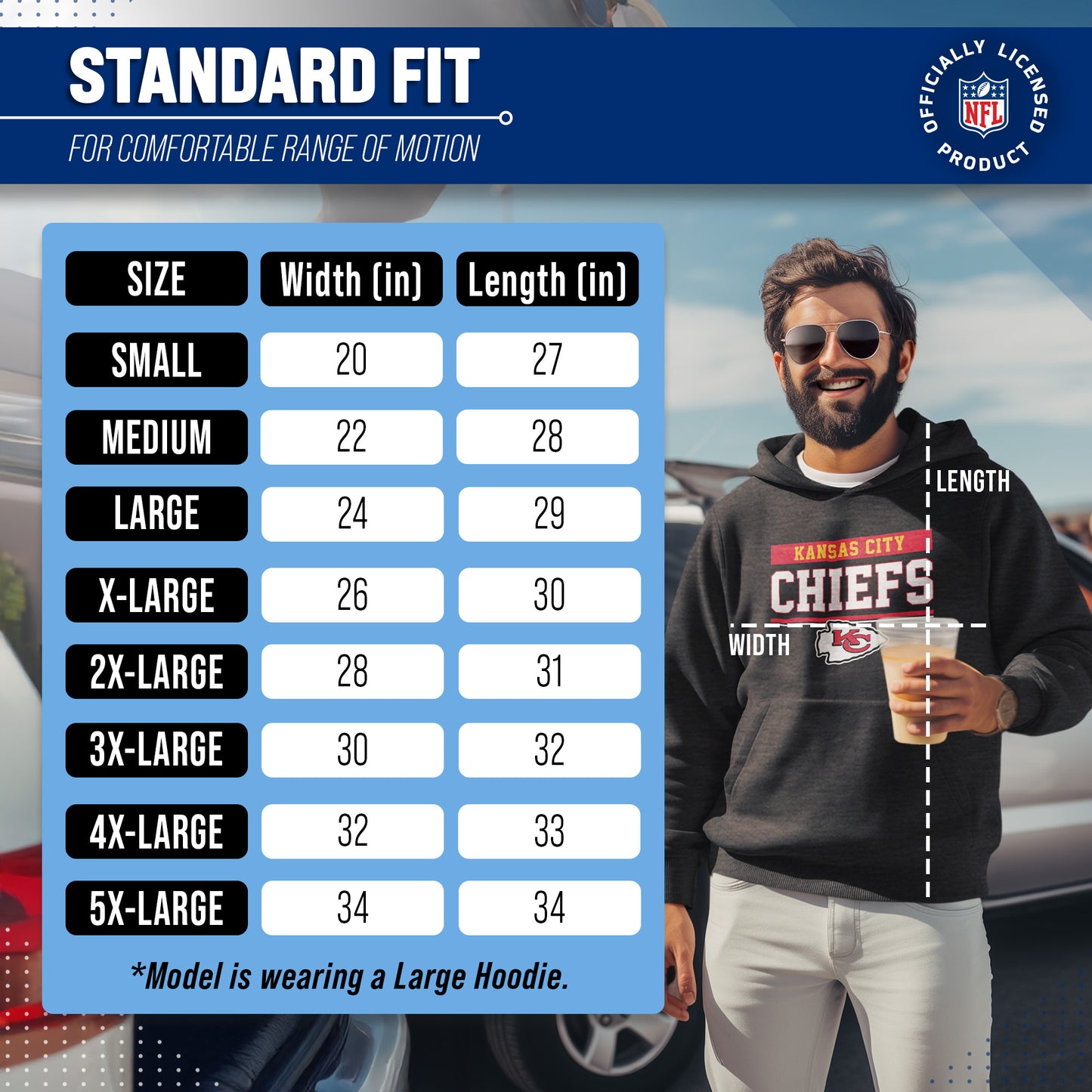 Kansas City Chiefs NFL Adult Gameday Charcoal Hooded Sweatshirt - Charcoal