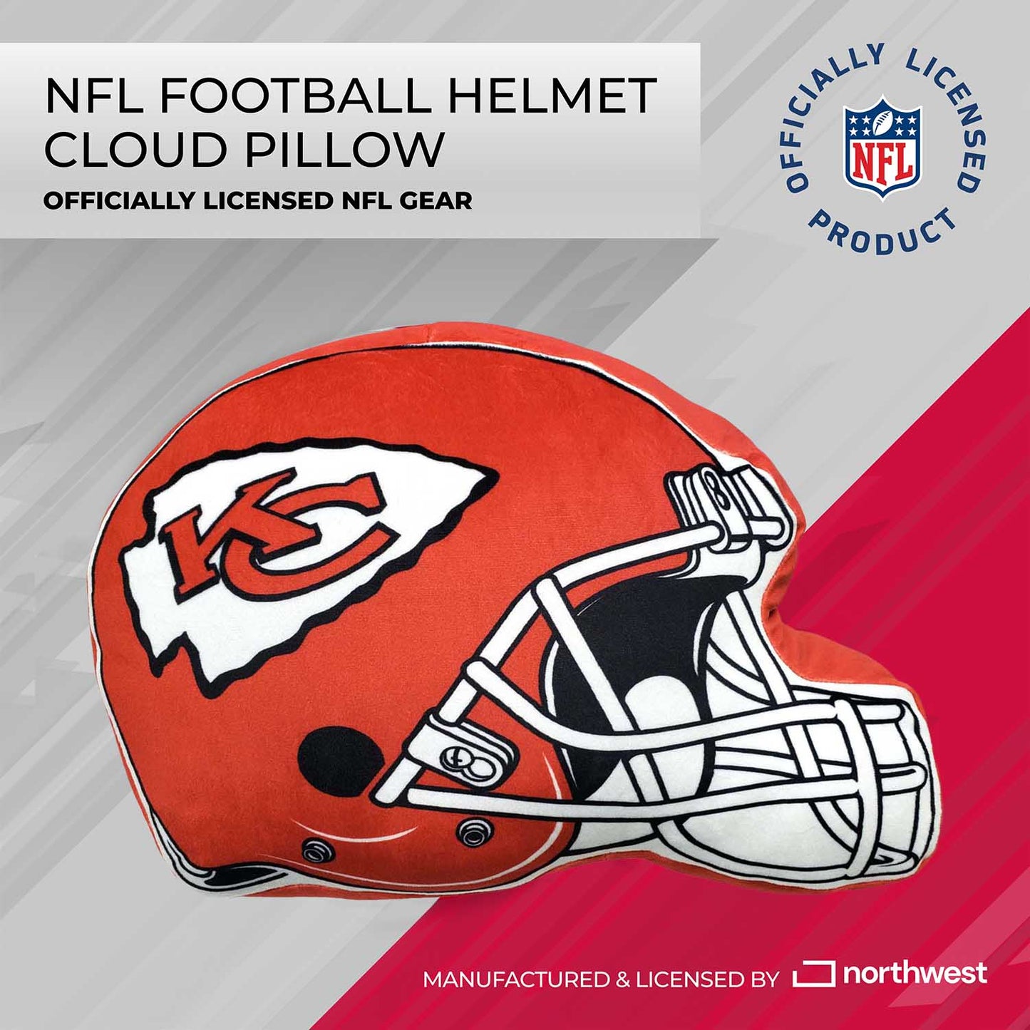 Kansas City Chiefs NFL Helmet Football Super Soft Plush Pillow - Red
