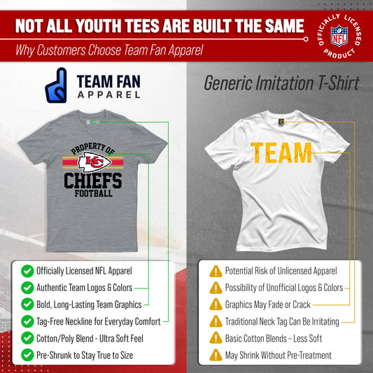 Kansas City Chiefs NFL Youth Property Of Short Sleeve Lightweight T Shirt - Sport Gray