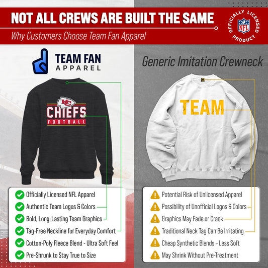Kansas City Chiefs NFL Adult True Fan Crewneck Sweatshirt - Charcoal