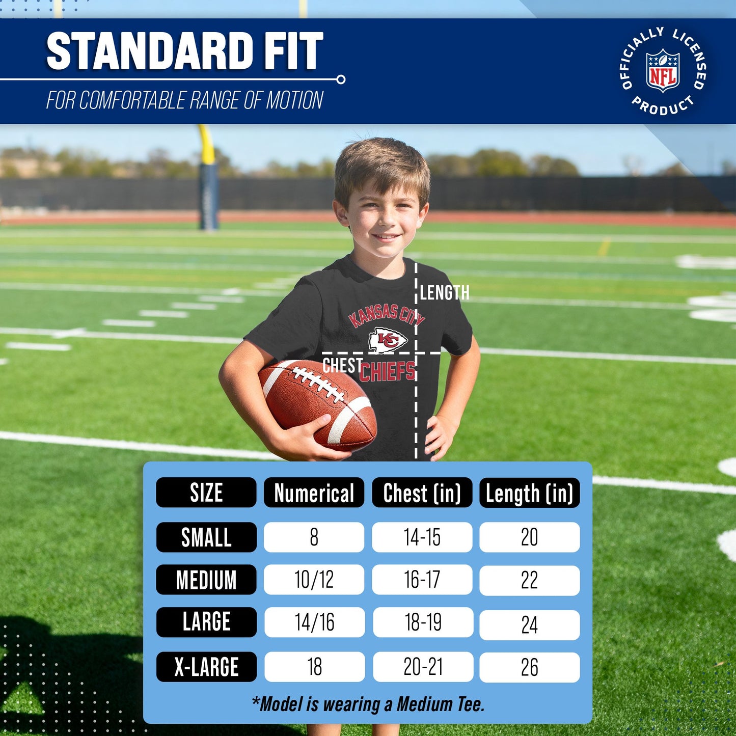 Kansas City Chiefs NFL Youth Gameday Football T-Shirt - Black