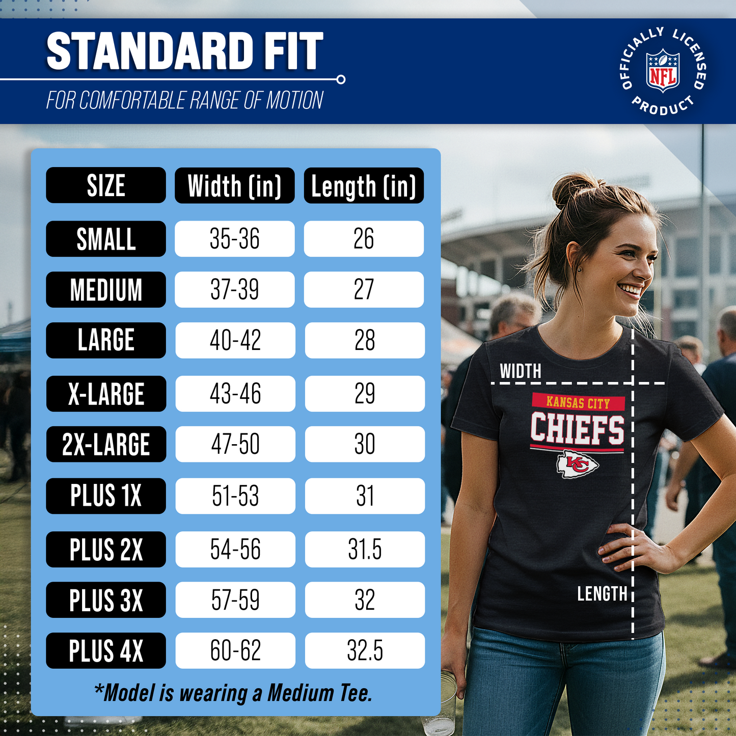 Kansas City Chiefs NFL Women's Team Block Charcoal Tagless T-Shirt - Charcoal