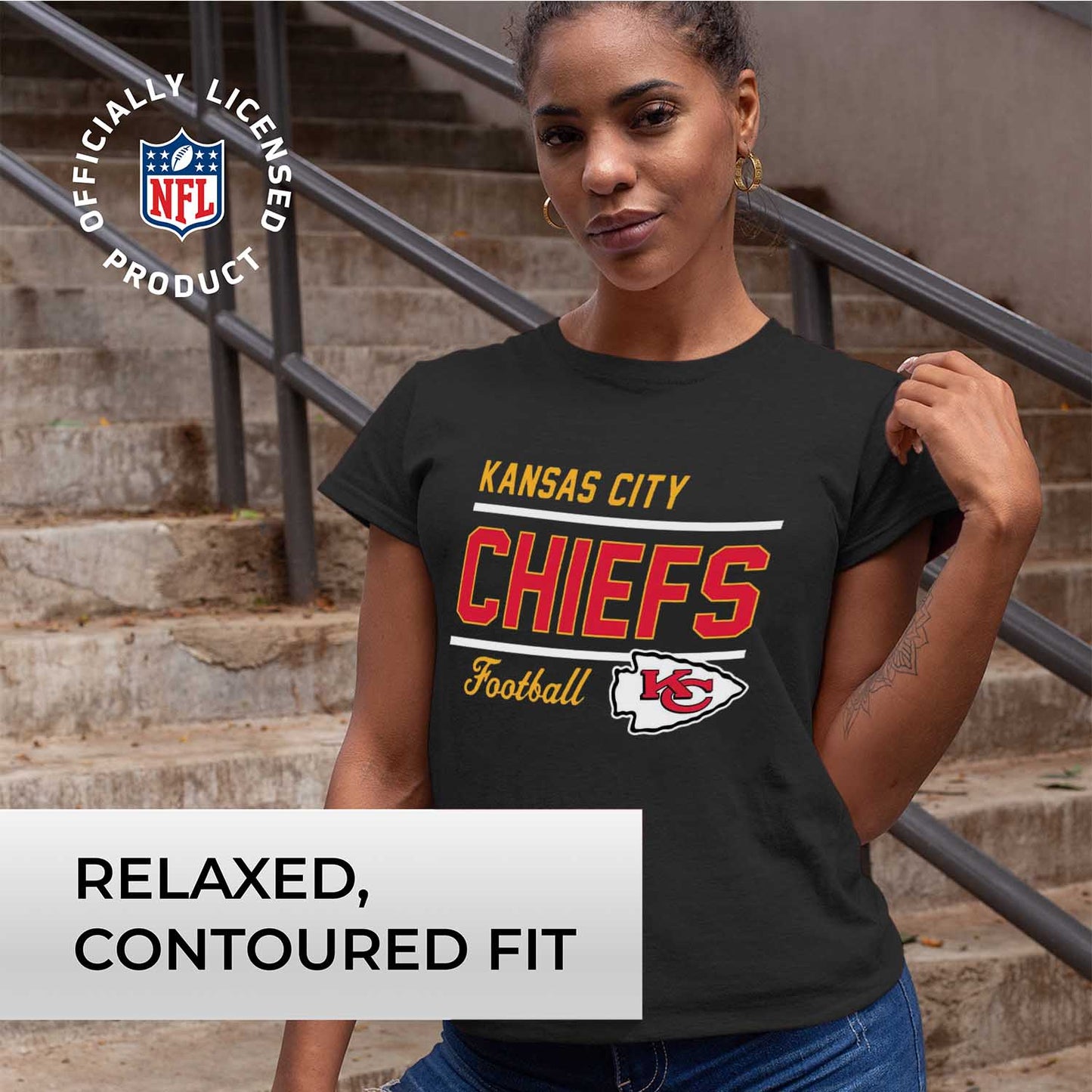 Kansas City Chiefs NFL Gameday Women's Relaxed Fit T-shirt - Black