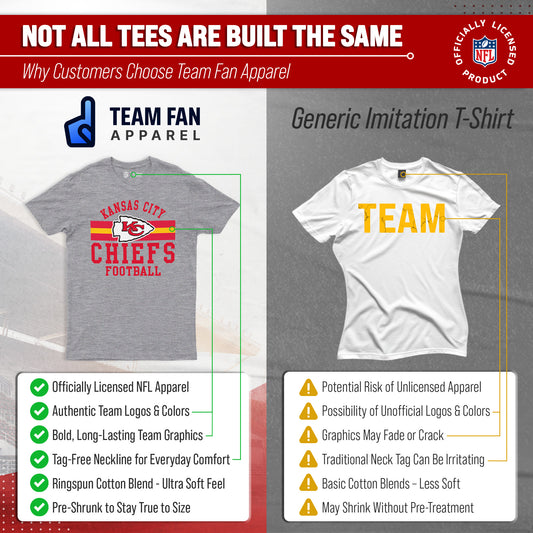 Kansas City Chiefs NFL Adult Short Sleeve Team Stripe Tee - Sport Gray