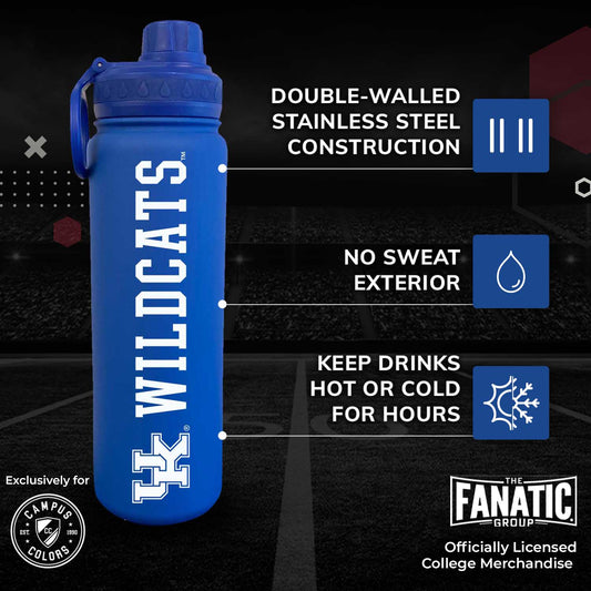 Kentucky Wildcats NCAA Stainless Steel Water Bottle - Royal