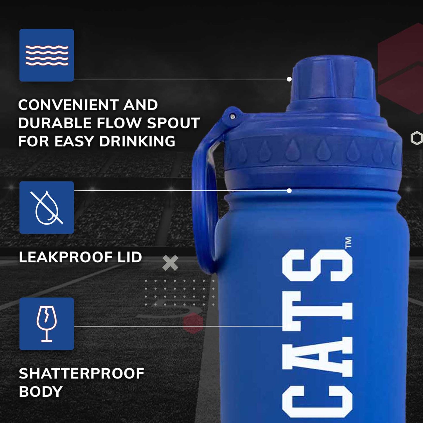 Kentucky Wildcats NCAA Stainless Steel Water Bottle - Royal