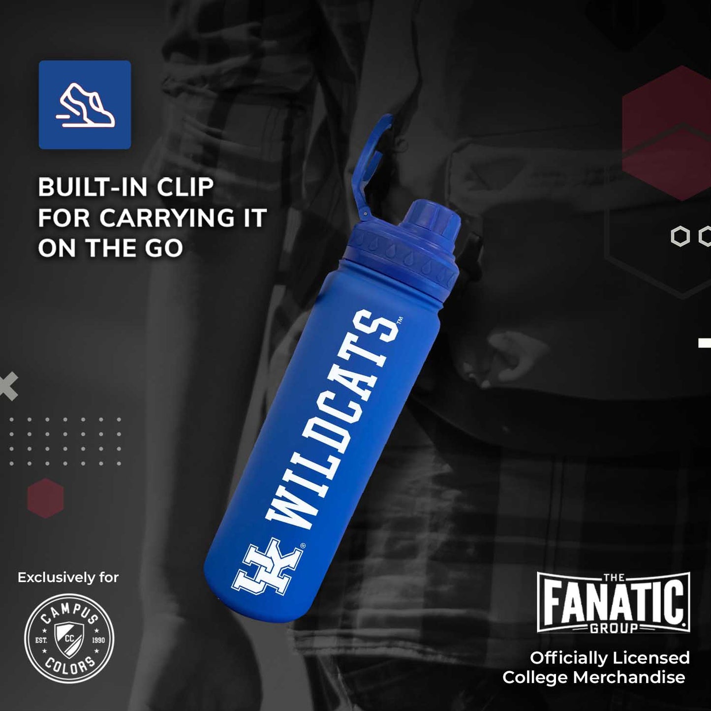 Kentucky Wildcats NCAA Stainless Steel Water Bottle - Royal