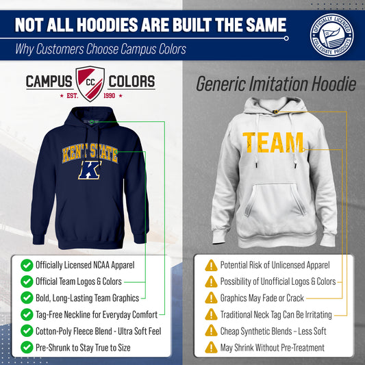 Kent State Golden Flashes Adult Arch & Logo Soft Style Gameday Hooded Sweatshirt - Navy