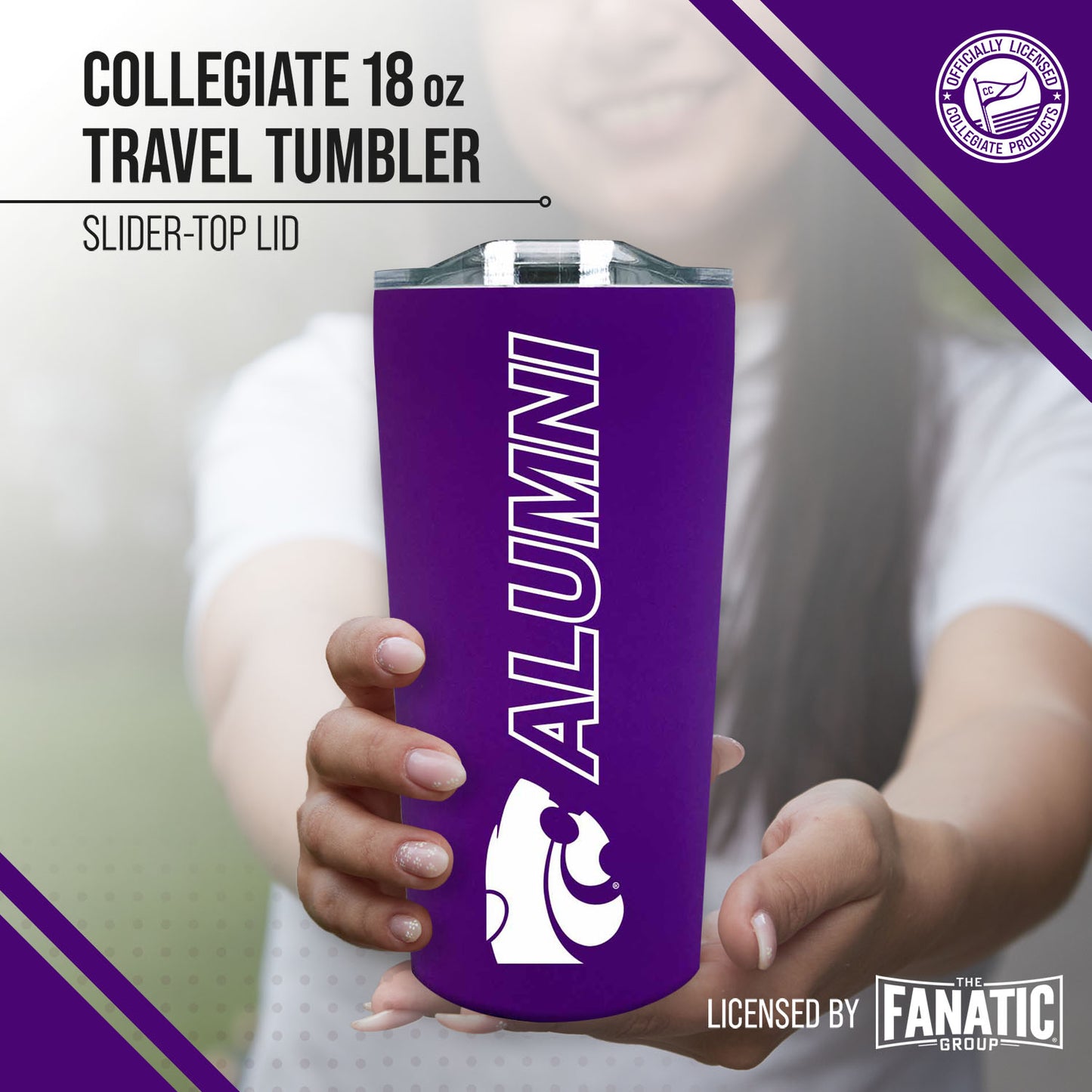 Kansas State Wildcats Collegiate Stainless Steel Travel Tumbler for Alumni - Purple