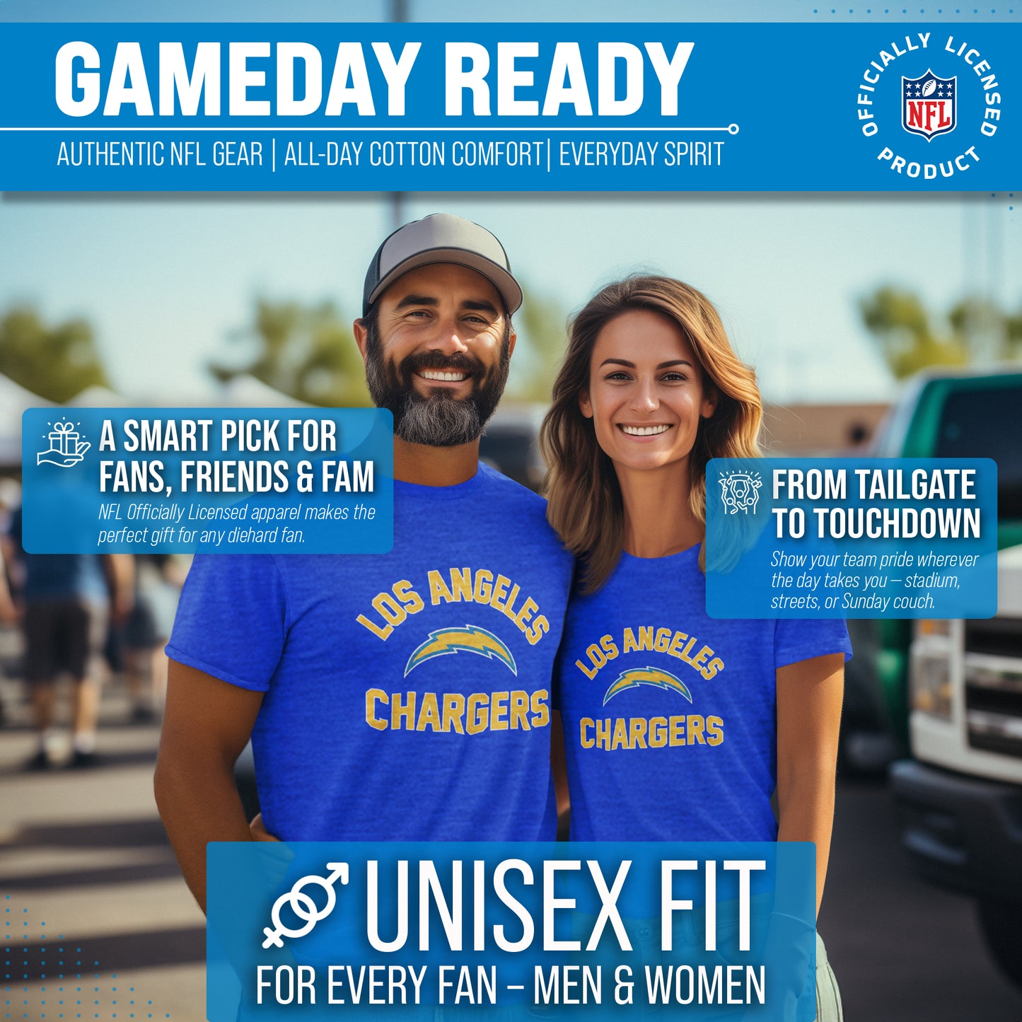 Los Angeles Chargers NFL Adult Gameday T-Shirt - Royal