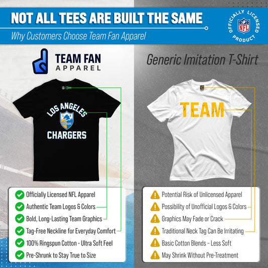 Los Angeles Chargers NFL Adult Retro Gameday Unisex T-Shirt - Black