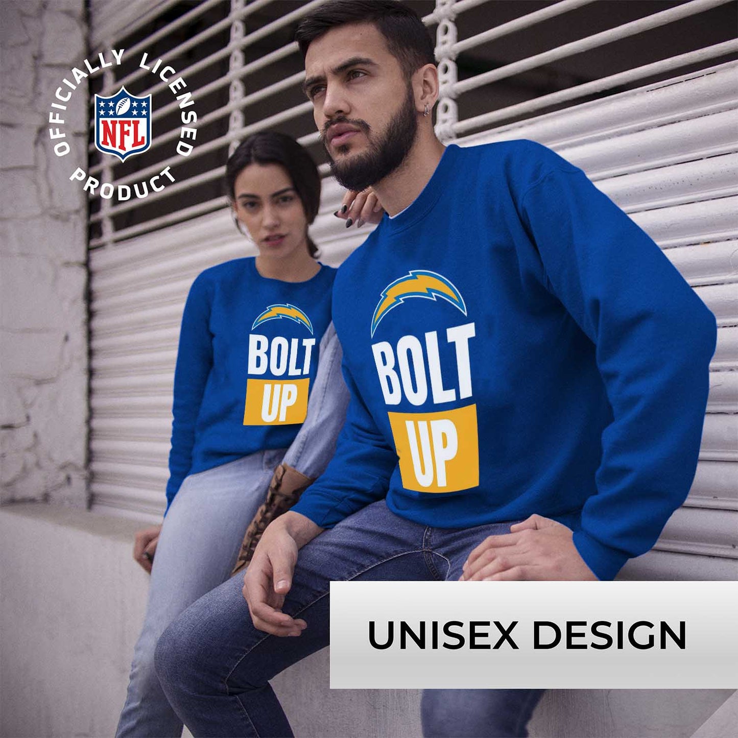 Los Angeles Chargers NFL Adult Slogan Crewneck Sweatshirt - Royal