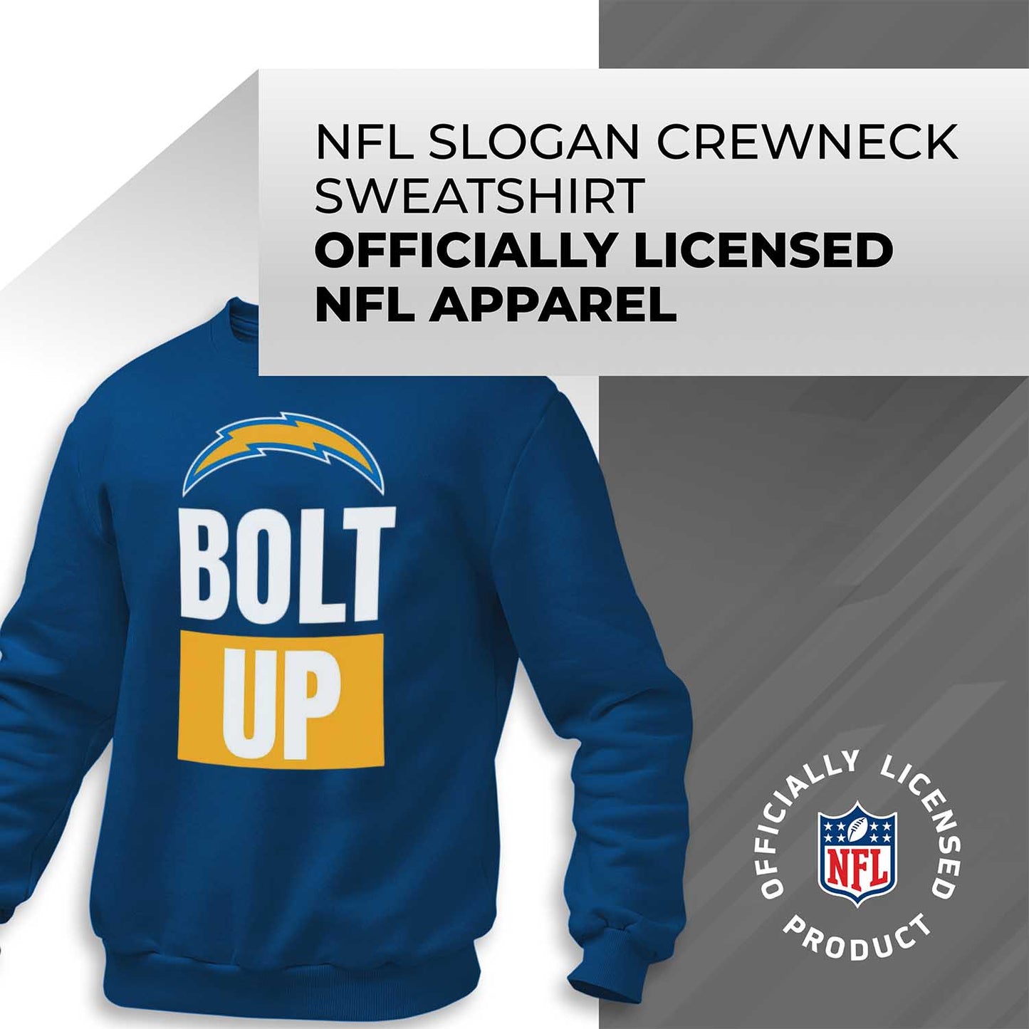 Los Angeles Chargers NFL Adult Slogan Crewneck Sweatshirt - Royal