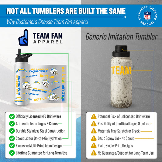 Los Angeles Chargers NFL 34Oz Native Quencher Water Bottle - White