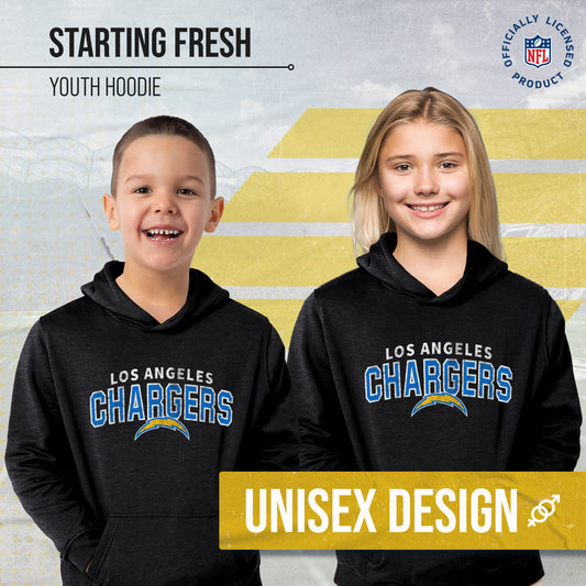 Los Angeles Chargers NFL Youth Starting Fresh Hoodie- Pro Football Sweatshirt for Boys and Girls - Black
