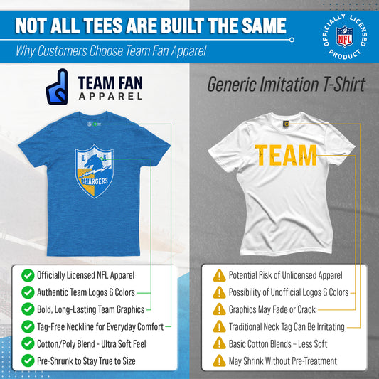 Los Angeles Chargers NFL Modern Throwback T-shirt - Light Blue