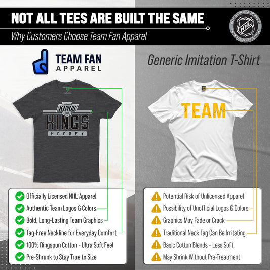 Los Angeles Kings Adult NHL Heather Charcoal True Fan Hockey T-Shirt - Charcoal