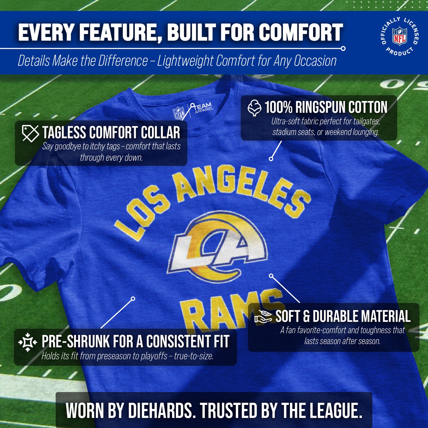 Los Angeles Rams NFL Adult Gameday T-Shirt - Royal