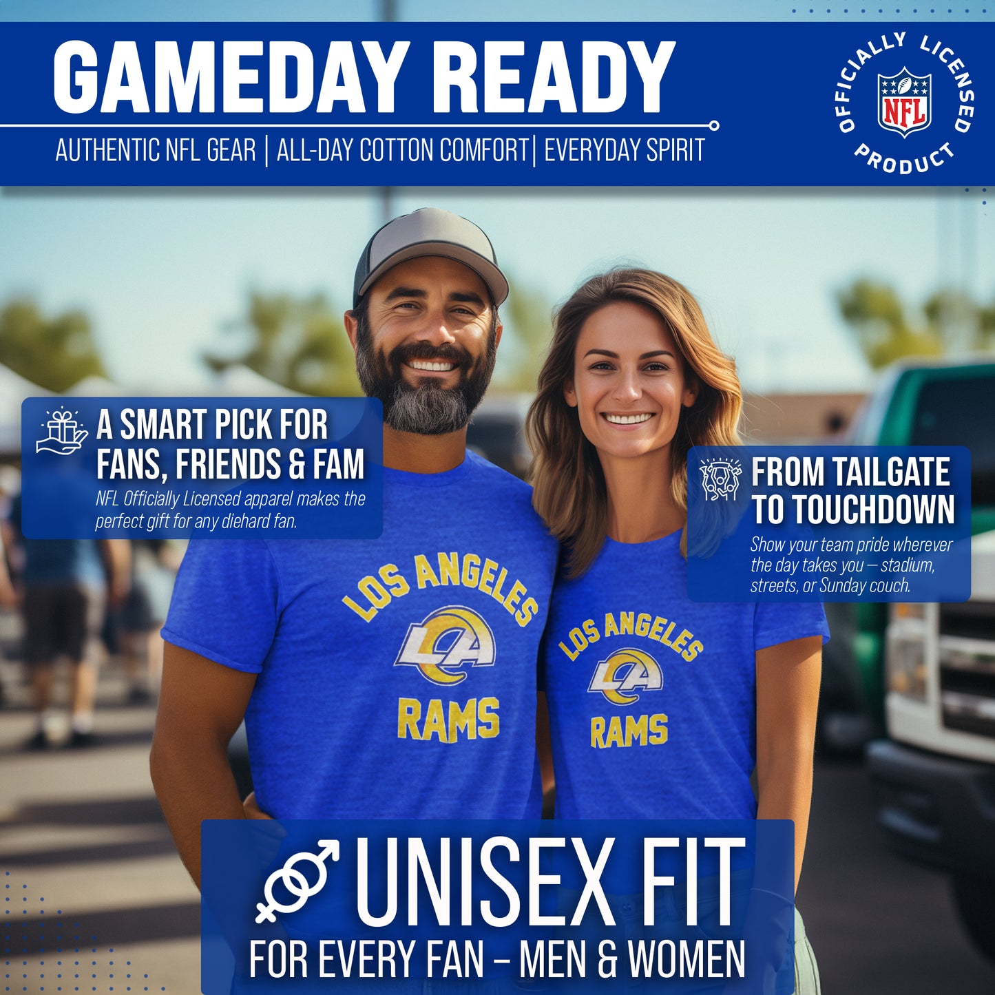 Los Angeles Rams NFL Adult Gameday T-Shirt - Royal