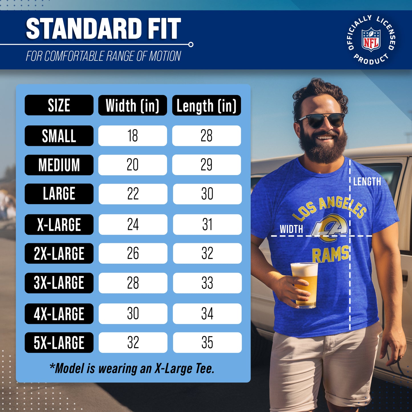 Los Angeles Rams NFL Adult Gameday T-Shirt - Royal