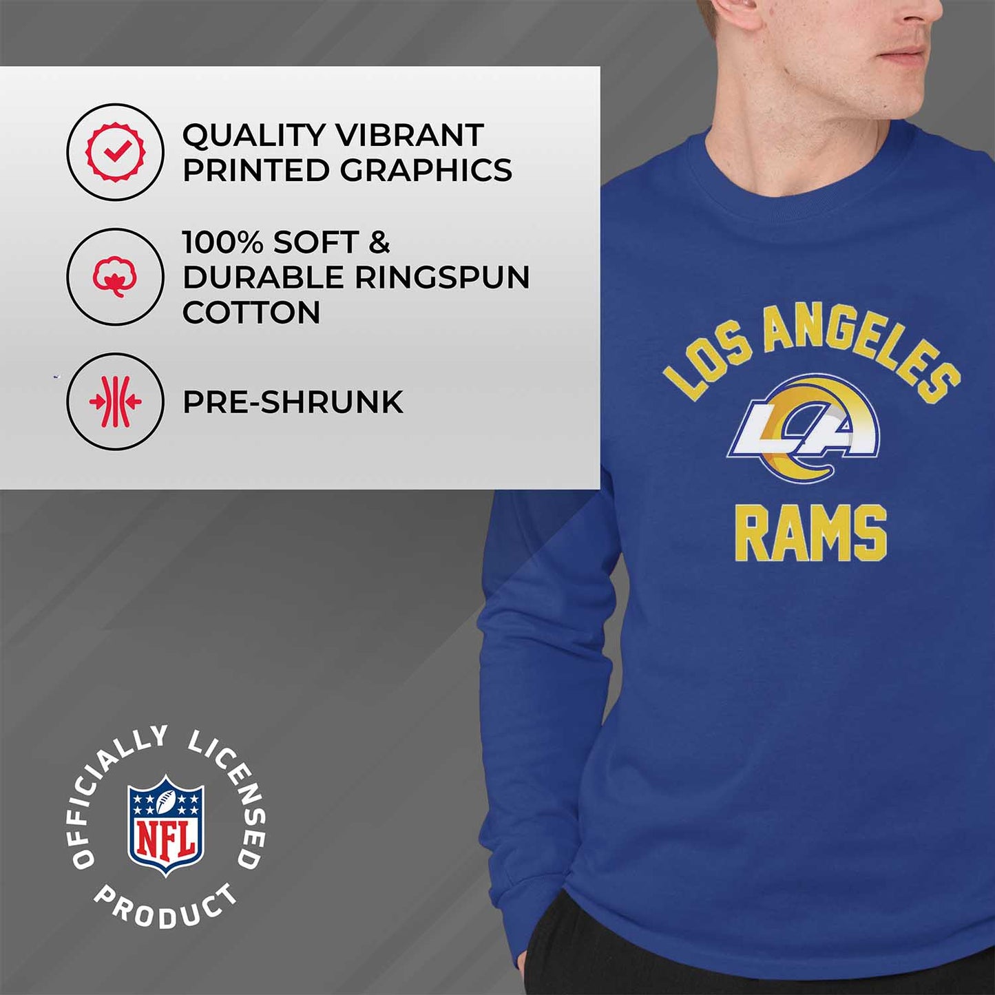 Los Angeles Rams NFL Gameday Adult Long Sleeve Shirt - Royal