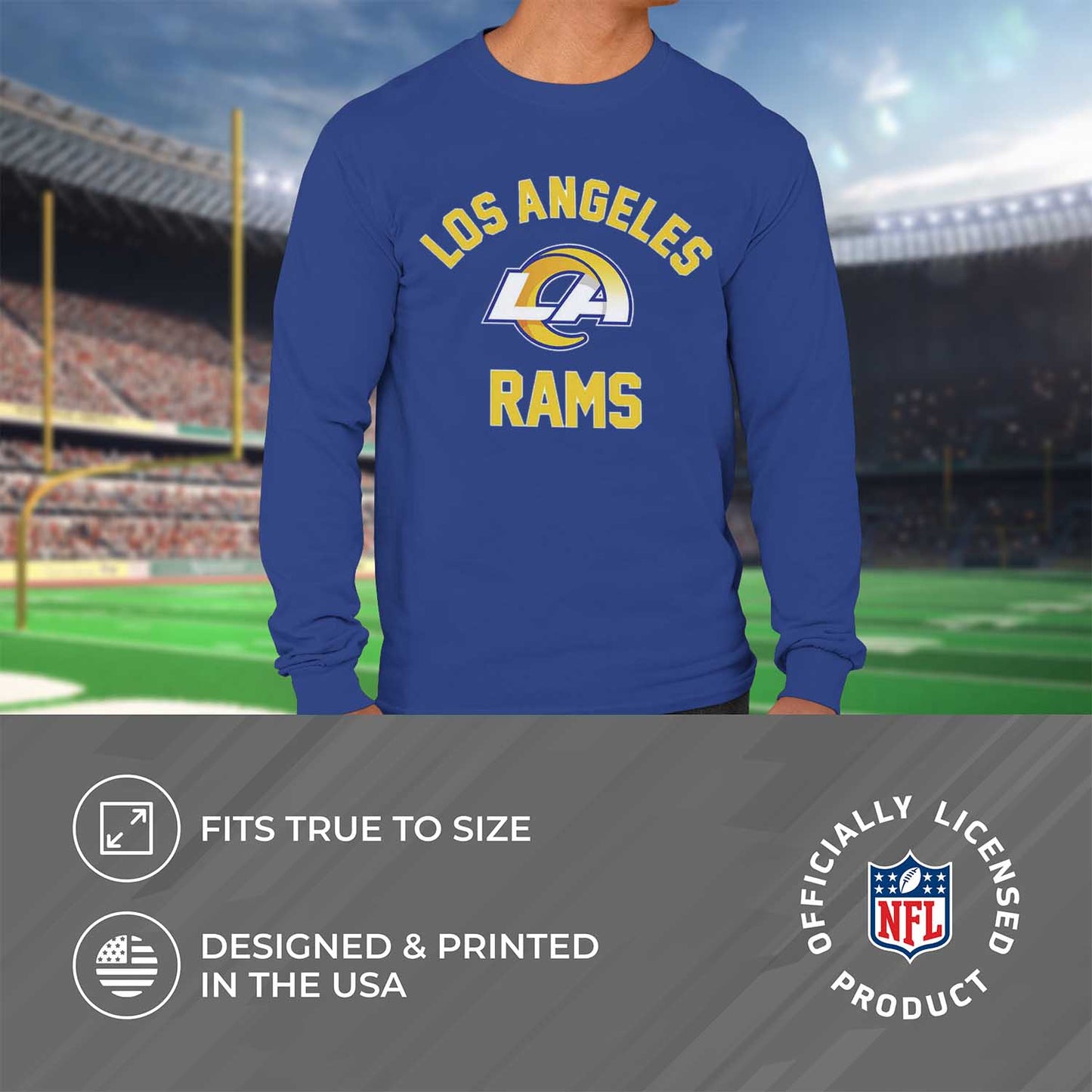 Los Angeles Rams NFL Gameday Adult Long Sleeve Shirt - Royal