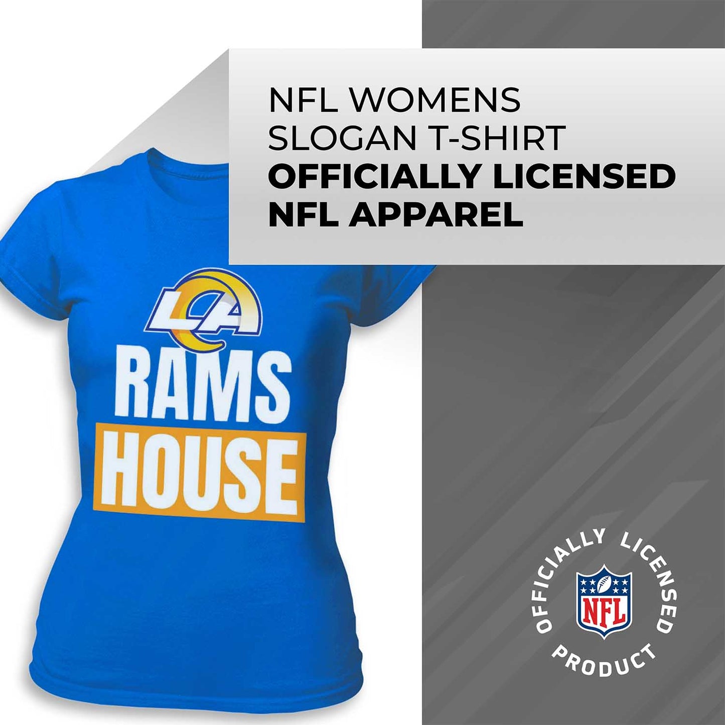 Los Angeles Rams NFL Womens Team Slogan Short Sleeve Tshirt - Royal