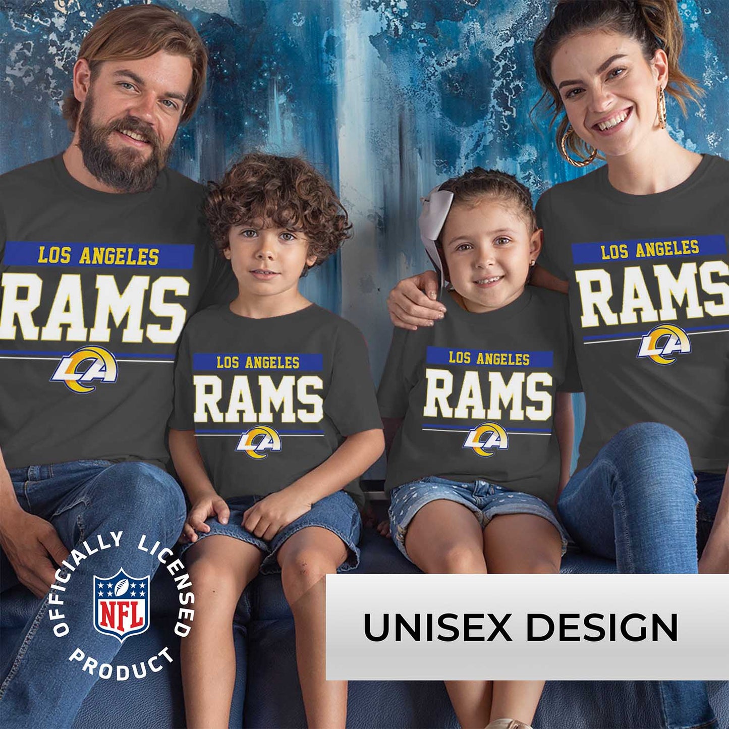 Los Angeles Rams NFL Youth Short Sleeve Charcoal T Shirt - Charcoal