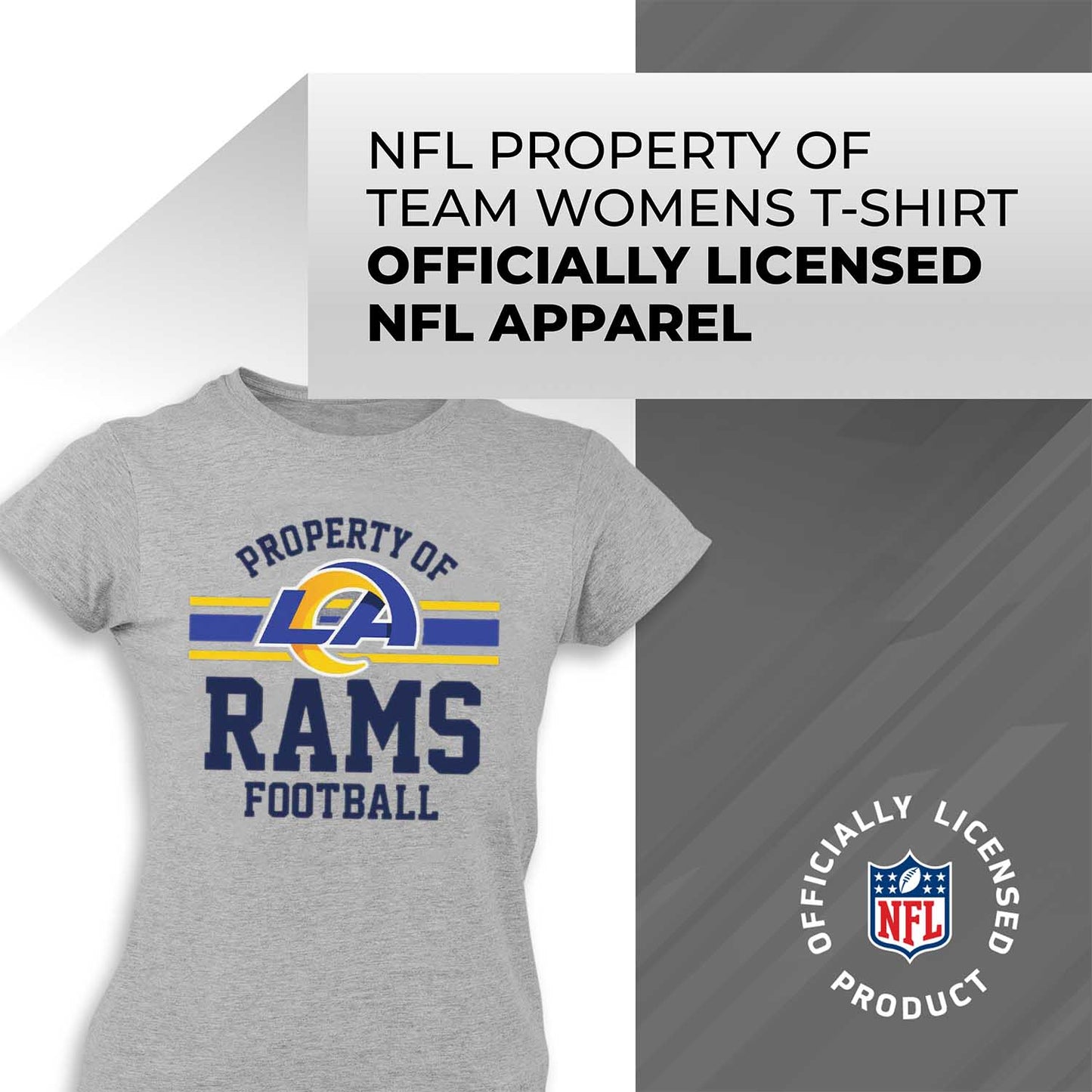 Los Angeles Rams NFL Womens Short Sleeve Property of Tshirt - Gray