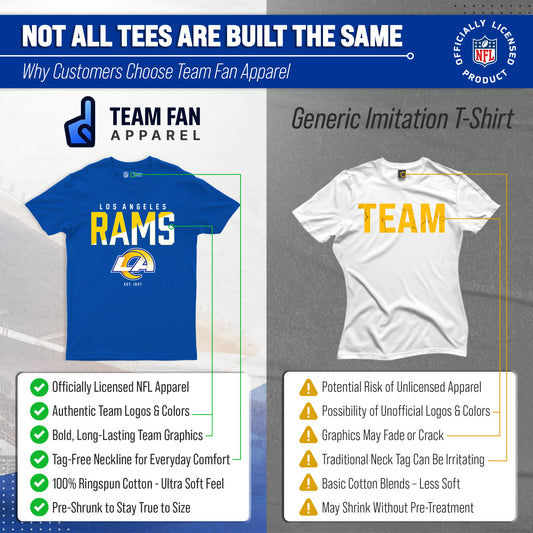 Los Angeles Rams Adult NFL Diagonal Fade Color Block T-Shirt - Royal
