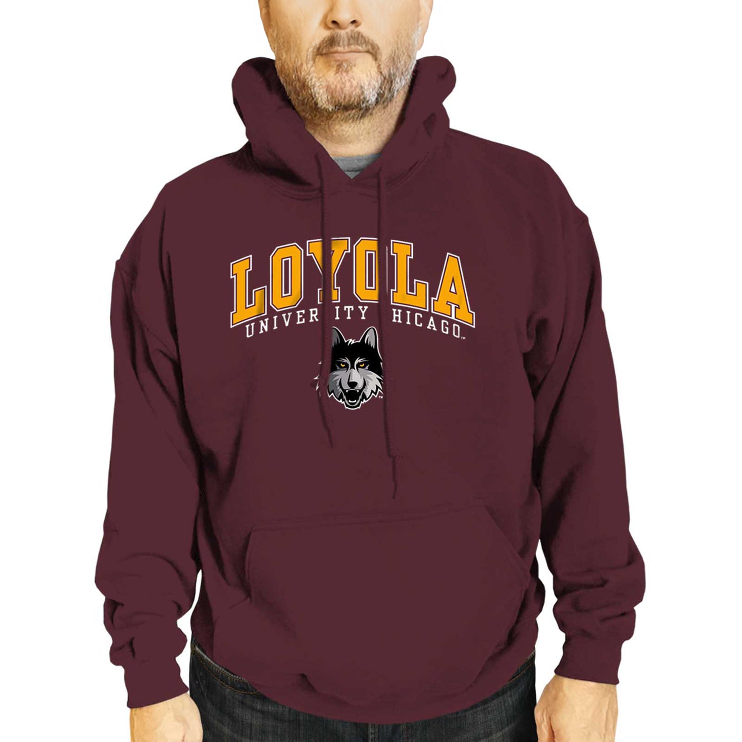Loyola Chicago Ramblers Adult Arch & Logo Soft Style Gameday Hooded Sweatshirt - Maroon