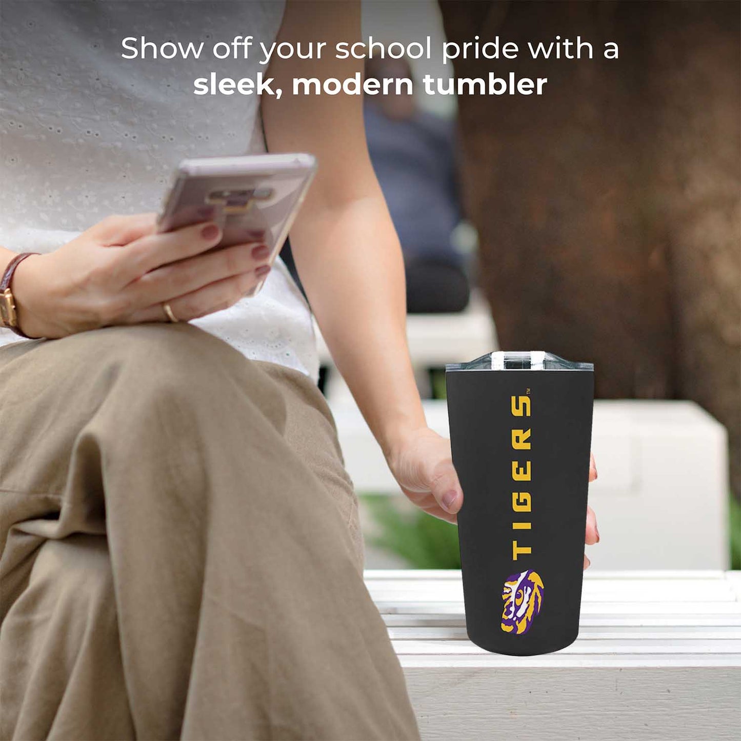 LSU Tigers NCAA Stainless Steel Tumbler perfect for Gameday - Black